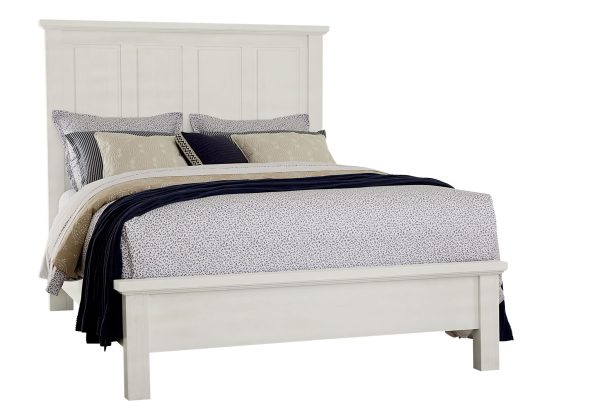Maple Road - King Mansion Bed With Low Profile Footboard - Soft White-1