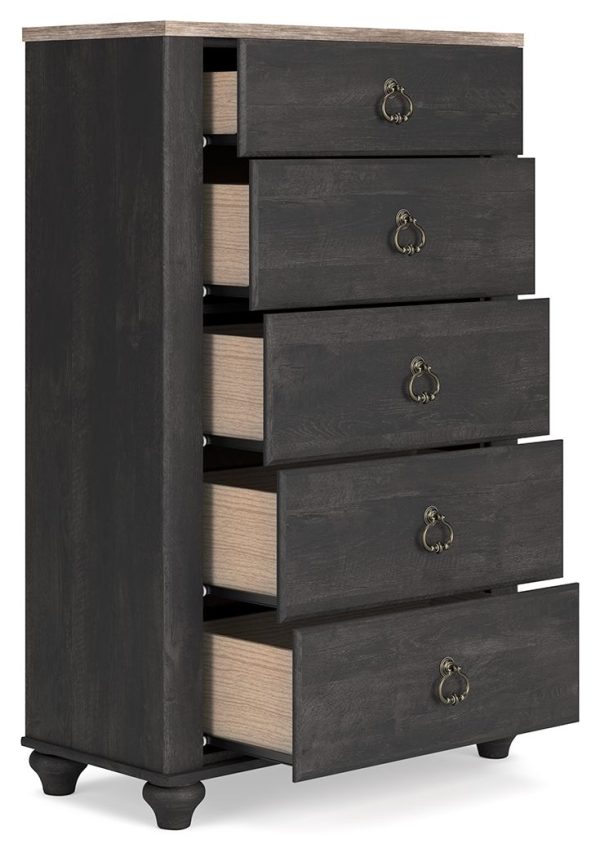 Nanforth - Two-tone - Five Drawer Chest-3