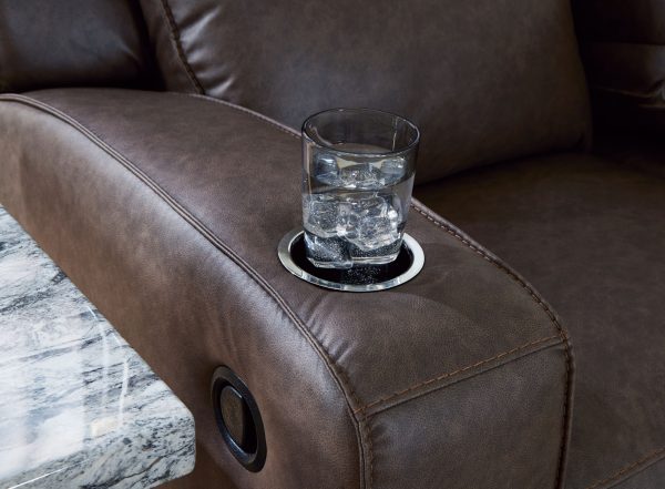 Lavenhorne - Granite - Rec Sofa W/Drop Down Table-7