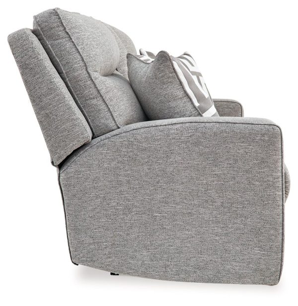 Biscoe - Pewter - Power Reclining Loveseat With Console /Adj Headrest -5