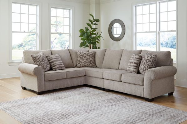 Claireah - Umber - 3-Piece Sectional With Laf Sofa With Corner Wedge