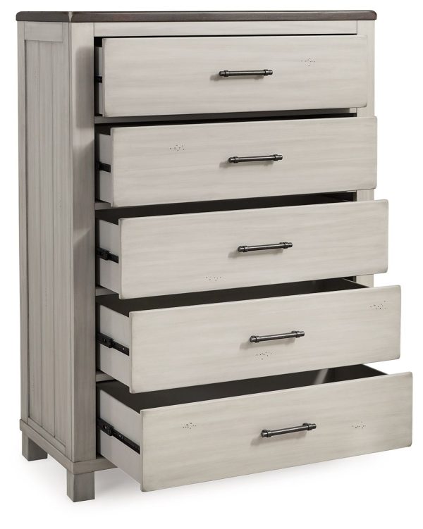 Darborn - Gray / Brown - Five Drawer Chest -3