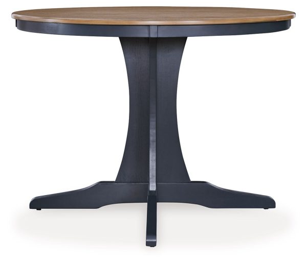 Landocken - Brown / Blue - Round Dining Room Table -3