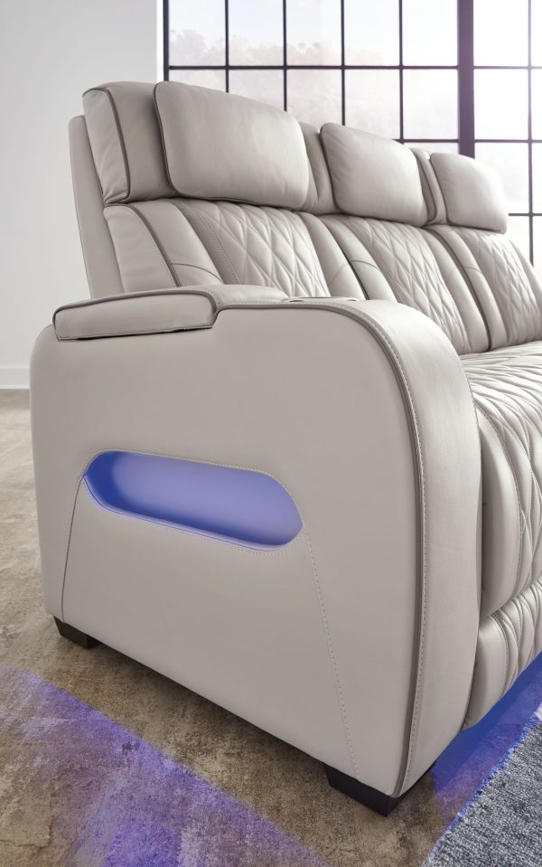 Boyington - Gray - Power Reclining Sofa With Adj Headrest -11