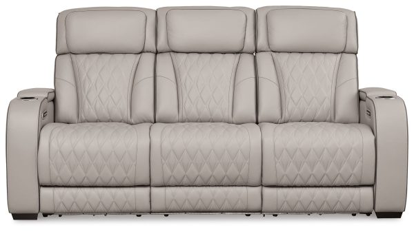 Boyington - Gray - Power Reclining Sofa With Adj Headrest -4