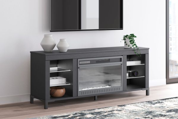 Cayberry - Black - TV Stand With Fireplace -15
