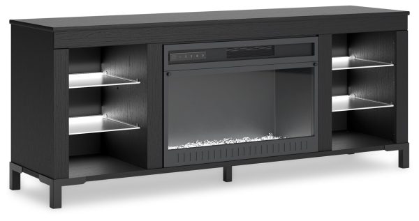 Cayberry - Black - TV Stand With Fireplace -6