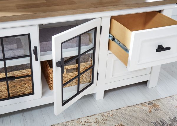 Ashbryn - White / Natural - Extra Large TV Stand -6