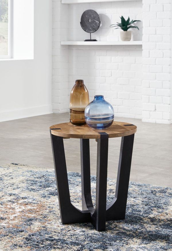 Hanneforth - Brown - Round End Table -2