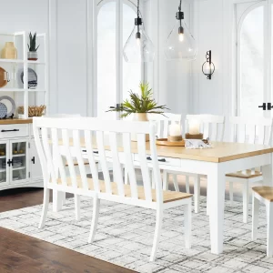 Ashbryn - White / Natural - Rectangular Dining Room Table - 2