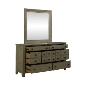 Grandpas Cabin - 7 Drawers Dresser & Mirror - Light Brown - 2